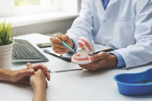 patient having a consultation with the dentist